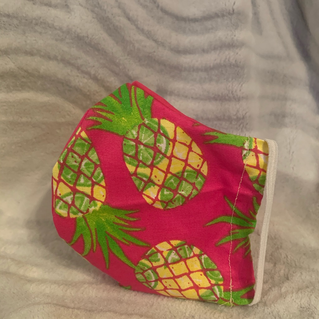 Pink Pineapple Face Mask Handmade